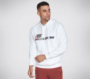 Pánské Topy Skechers GOLOUNGE Apparel S Ombre Hoodie Bílé | CZ.MHD51 WHT